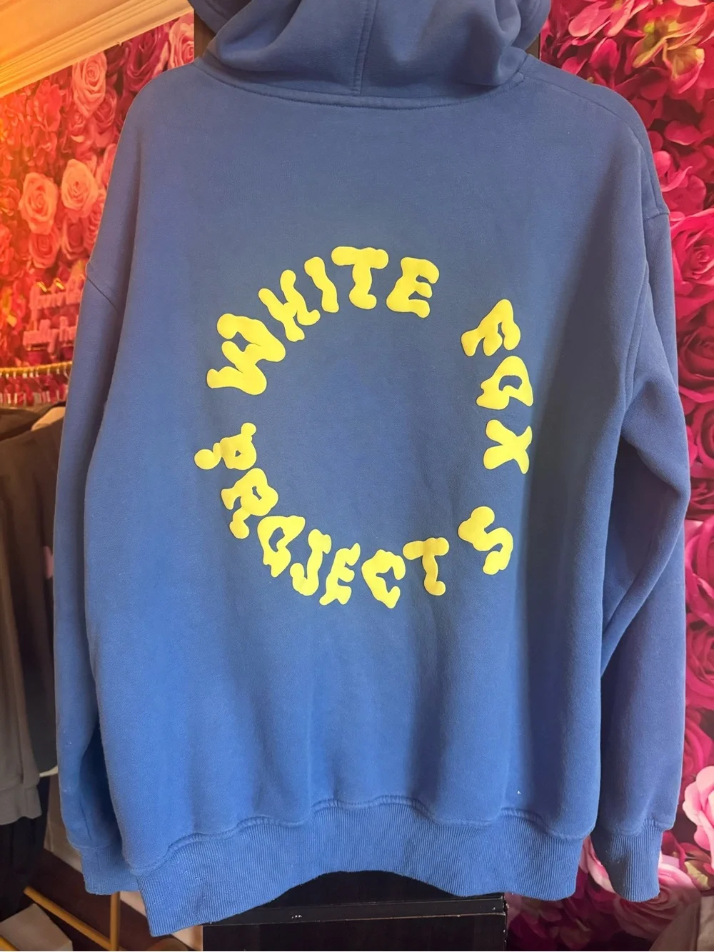 White Fox Boutique Royal Blue Hoodie with Yellow Logo